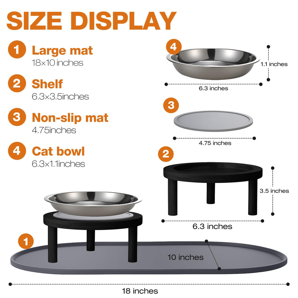 Summark non-slip silicone mat under bowls prevents spills and keeps floors clean.