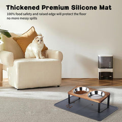 Summark Rustic Brown Wood Stand provides a stable, stylish feeding station.