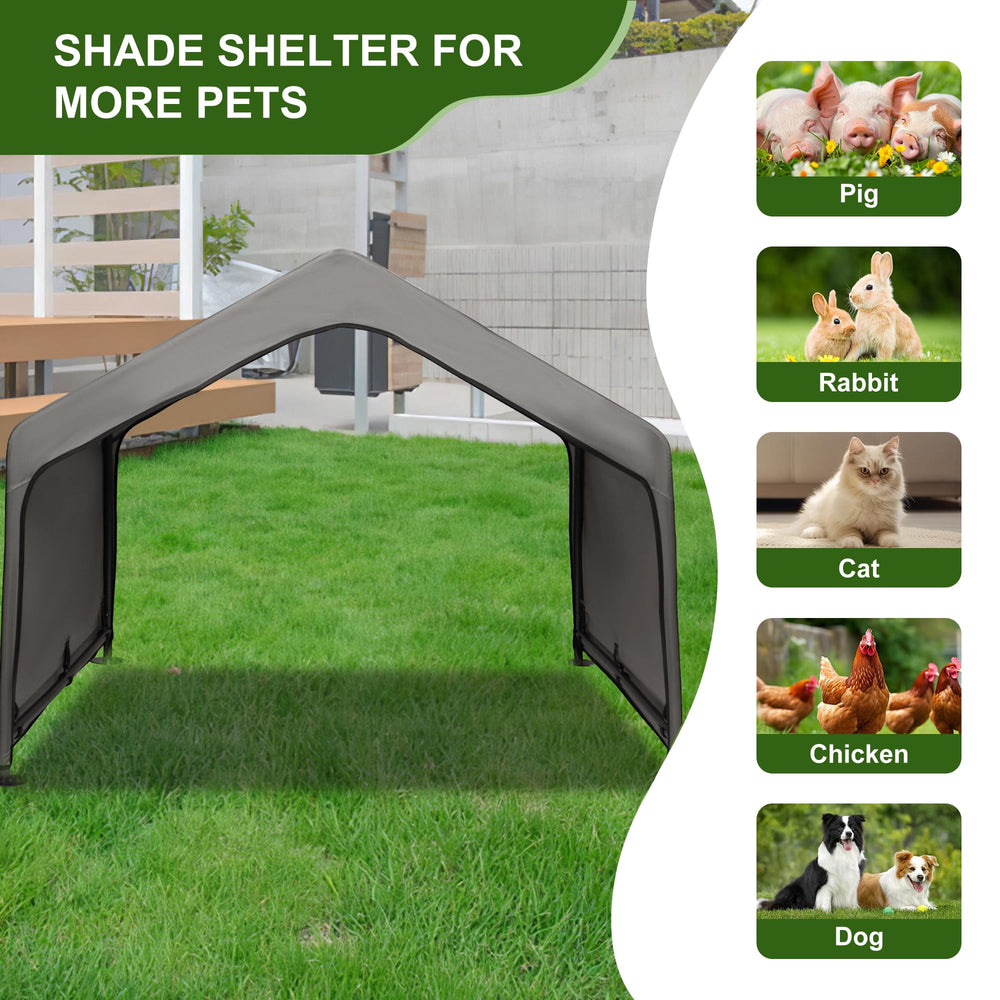 SUMMERTRAIL gray sun rain cover—outdoor shade for pets and livestock.