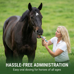 Weight dose markings on SUMOT syringe for accurate horse dosing up to 250 lb.