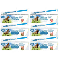 SUMOT Ivermectin horse paste apple flavored 6-pack packaging shown for easy dosing at the stable.