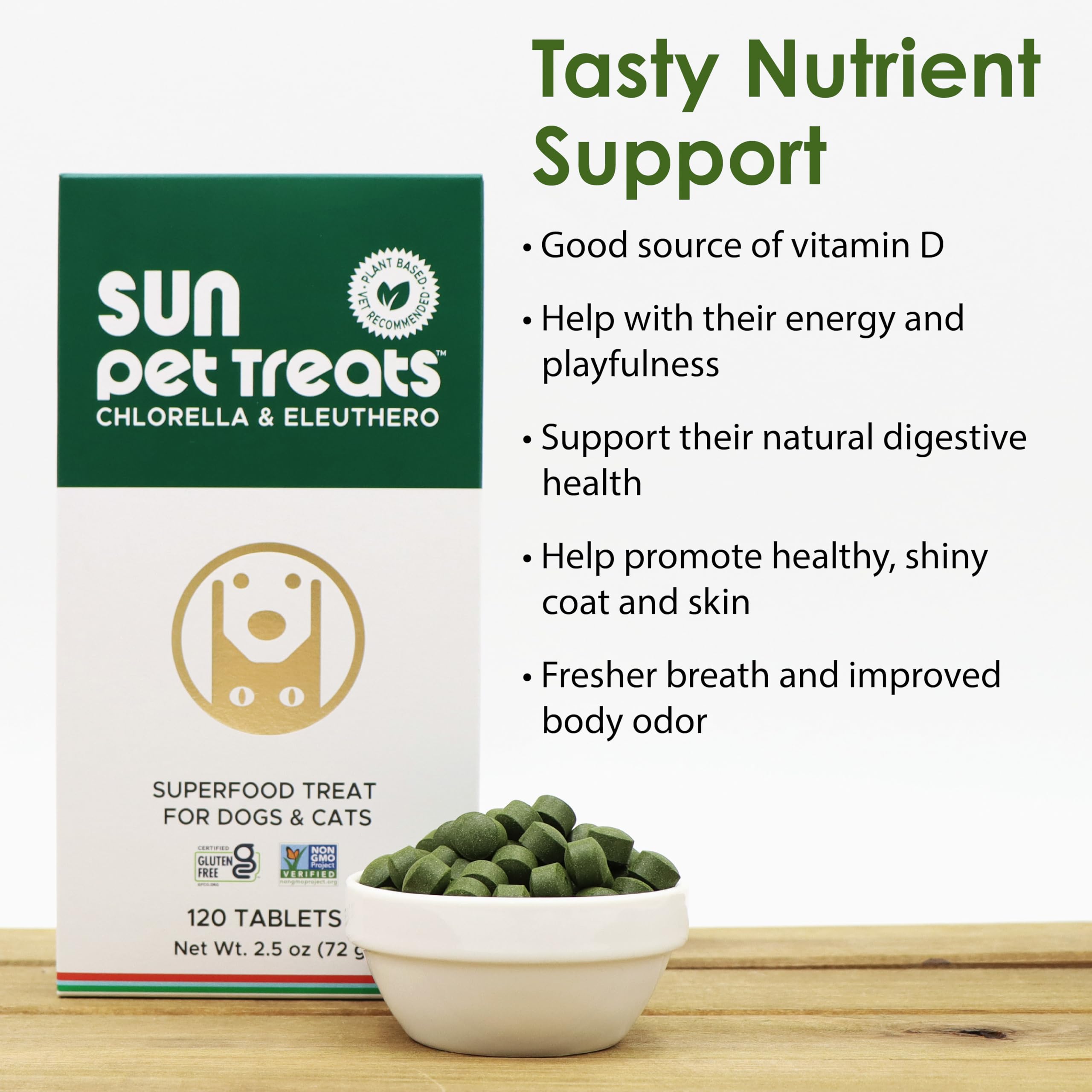 Dog and cat enjoying Sun Pet Treats together.