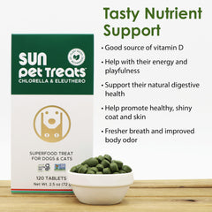 Dog and cat enjoying Sun Pet Treats together.