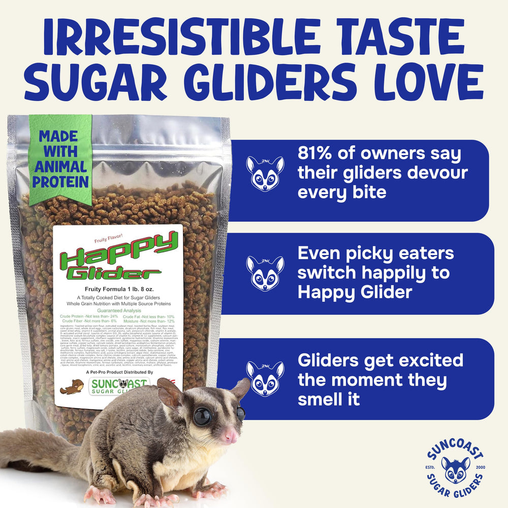Suncoast Sugar Gliders fruity flavor meal bowl invites munching and steady energy
