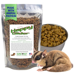 Suncoast Happy Glider Food bag showing complete daily nutrition for sugar gliders