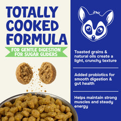 Suncoast Sugar Gliders nutrition label close-up emphasizes calcium, vitamins, and essential minerals