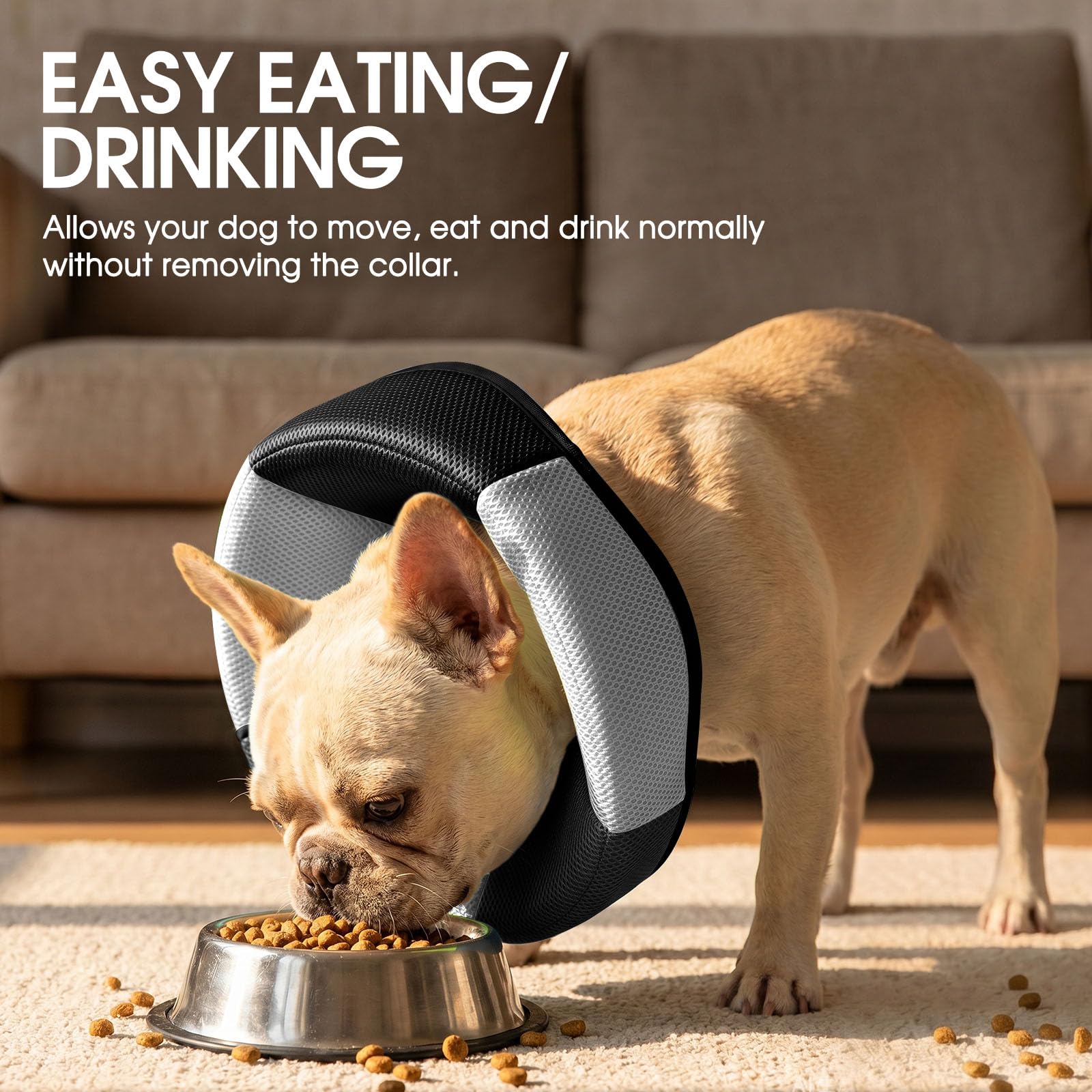 Protects wounds and prevents licking without hindering daily activity.