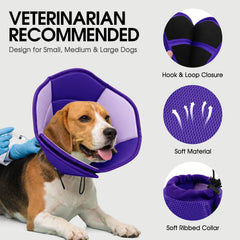 SUNFURA Dog Cone secure-fastener keeps it in place during recovery