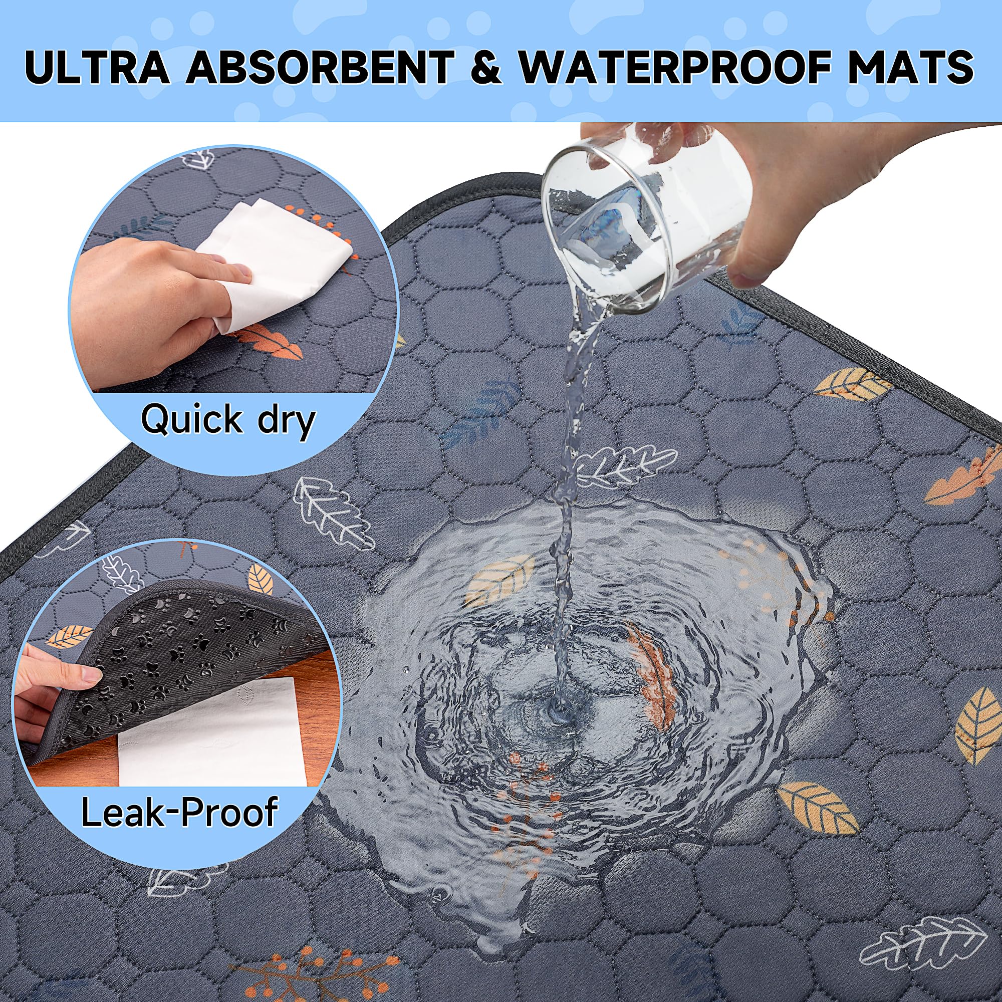 Sunheir absorbent, leak-proof dog pad for mess containment.