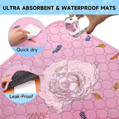 Sunheir guinea pig pad with paw shaped anti slip base keeps it in place.