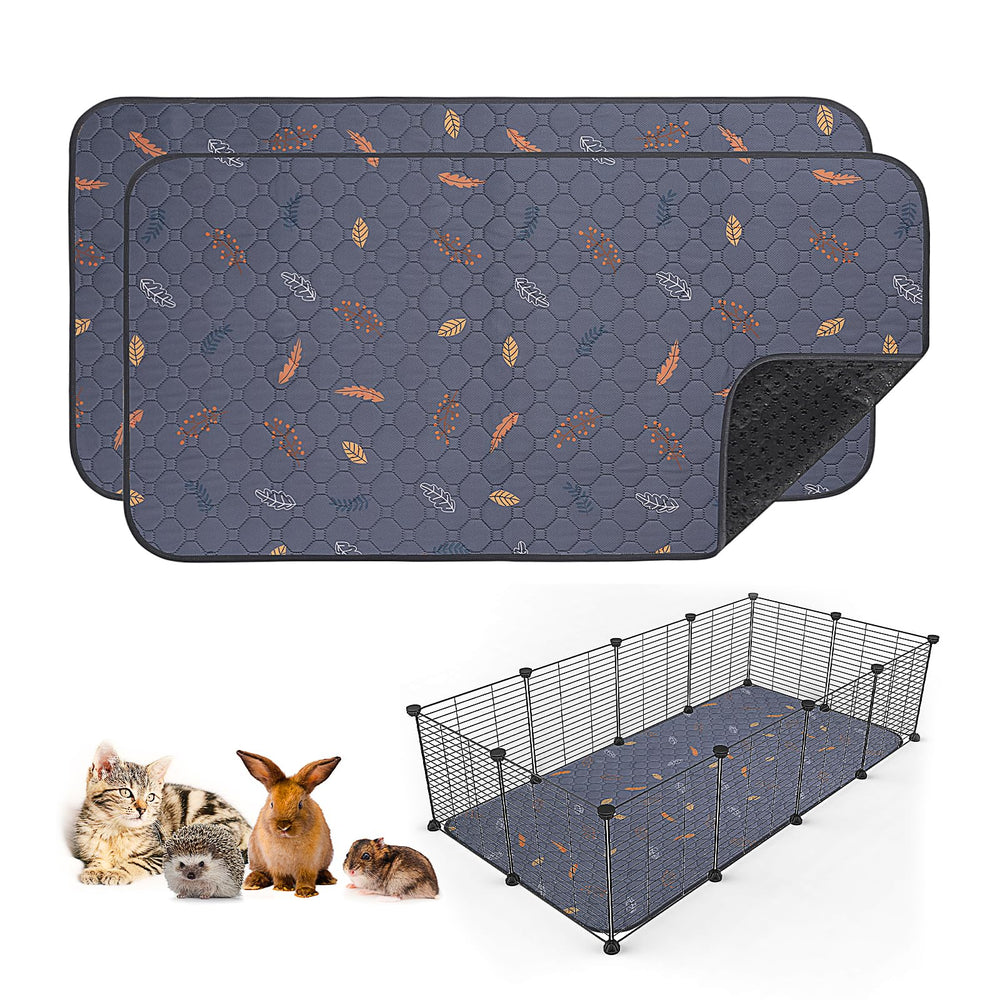 Sunheir Leaves Deep Grey guinea pig pad provides leak-proof cage protection.