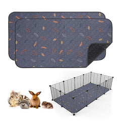 Sunheir Leaves Deep Grey guinea pig pad provides leak-proof cage protection.