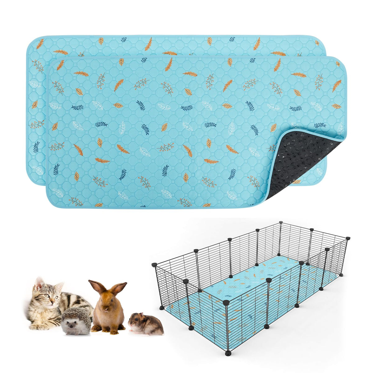 Sunheir Sky Blue guinea pig pad with waterproof base for clean cages.