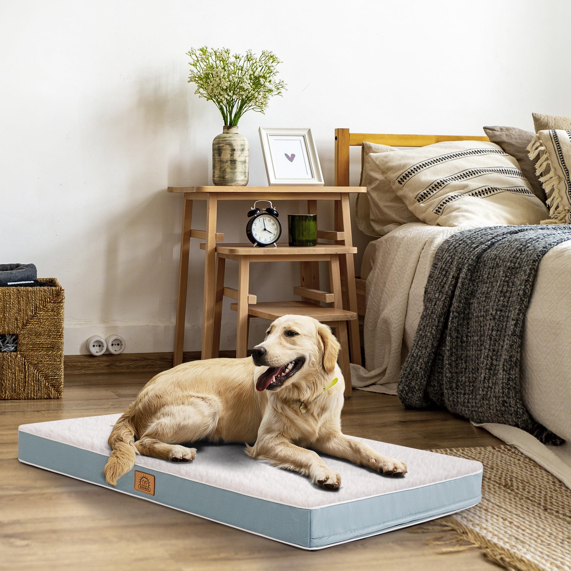 Sunheir large dog bed fits crates and living spaces