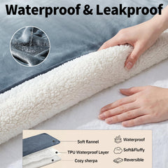 Sunheir ultra-soft reversible sherpa blanket provides cozy warmth.