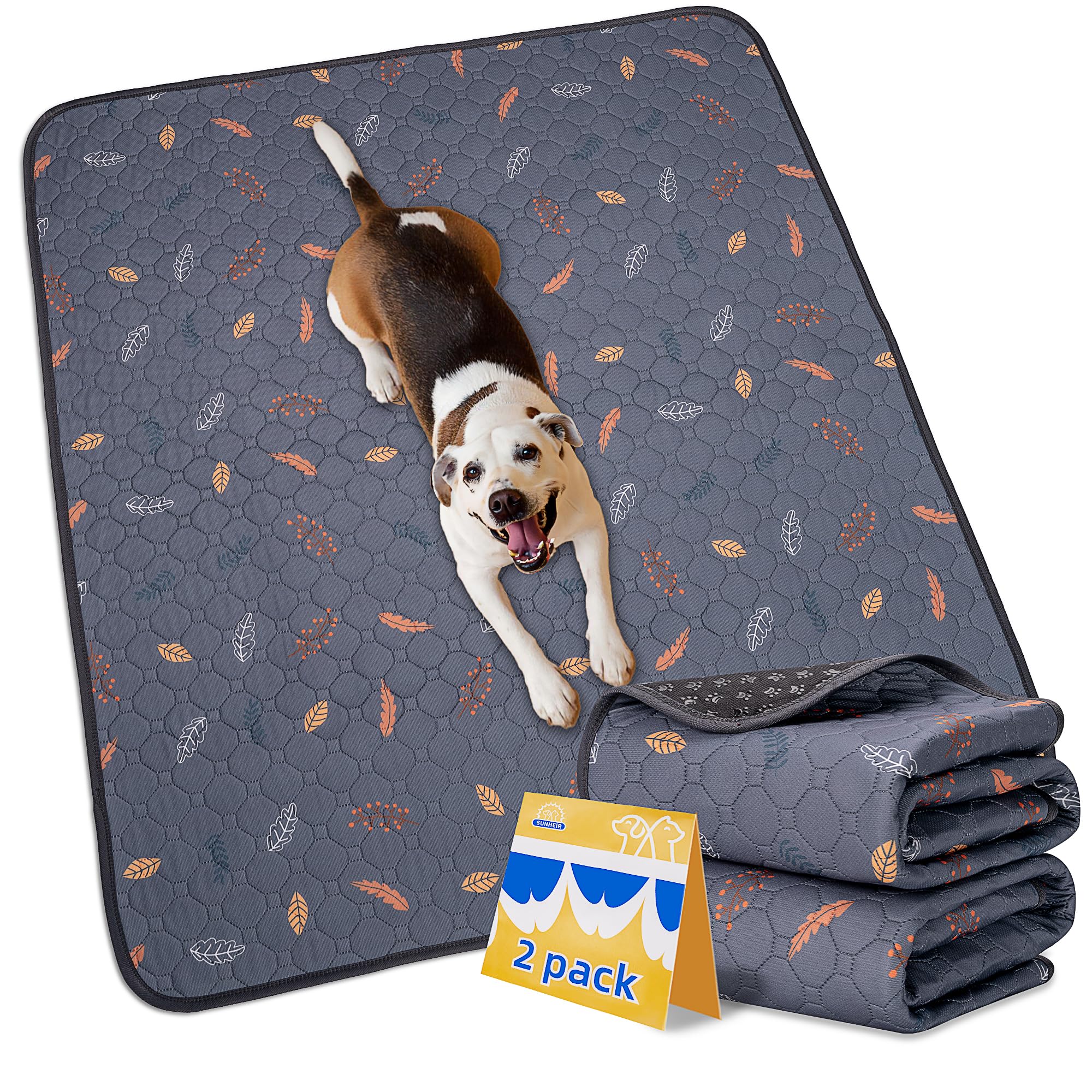 Sunheir Washable Dog Pee Pad 48x48 laid flat for training.
