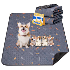 Sunheir washable pee pads 2-pack in deep grey, anti-slip and leakproof for confident training.