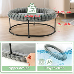 Sunhoo cat bed non-slip feet prevent sliding on smooth floors.