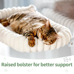Sunhoo Cat Window Perch Bed with soft plush cushion for cozy naps.