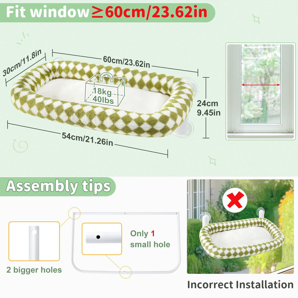 Sunhoo Cat Window Perch Bed with suction cups for secure mounting.
