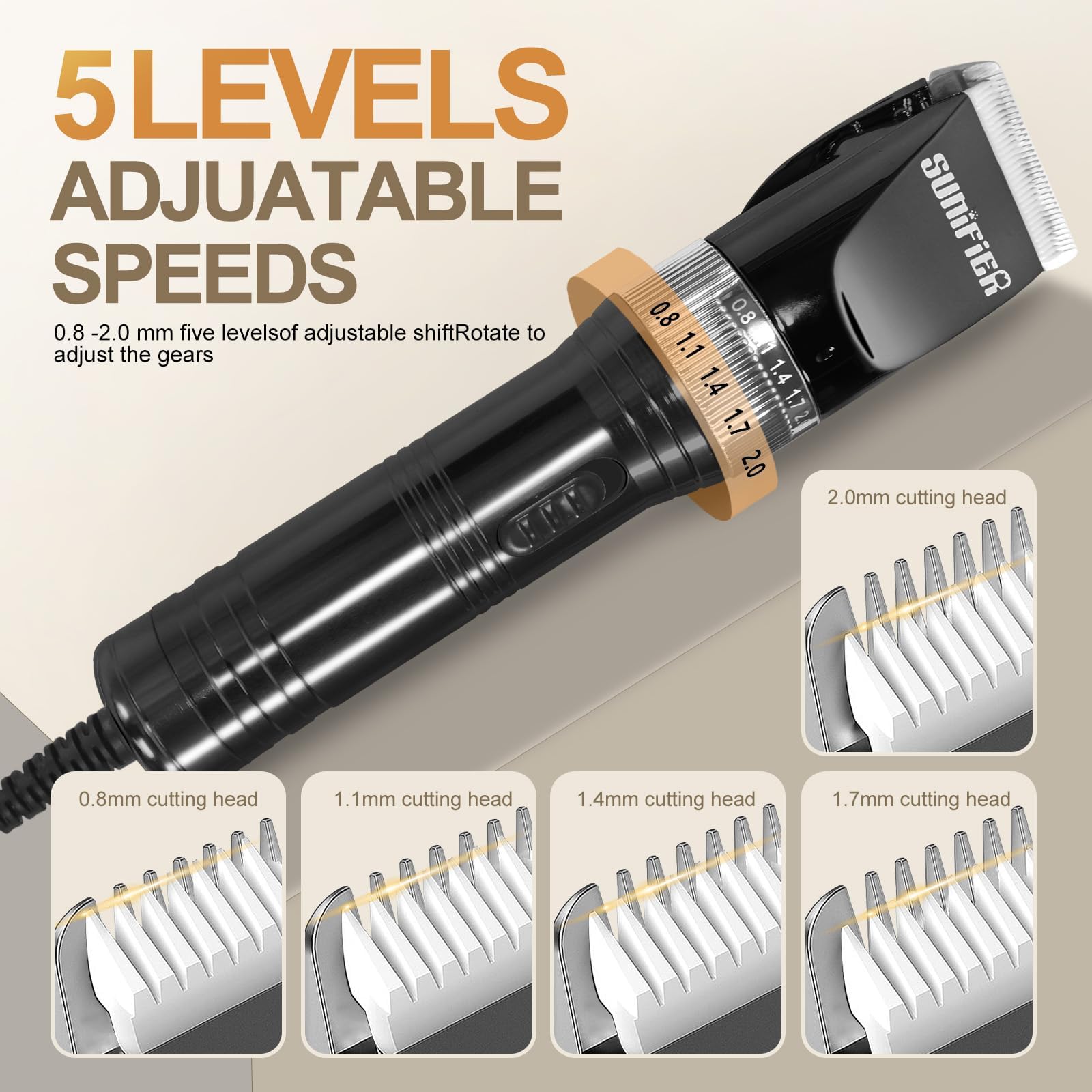 Sunifier clippers side view showing durable aluminum body for longevity.