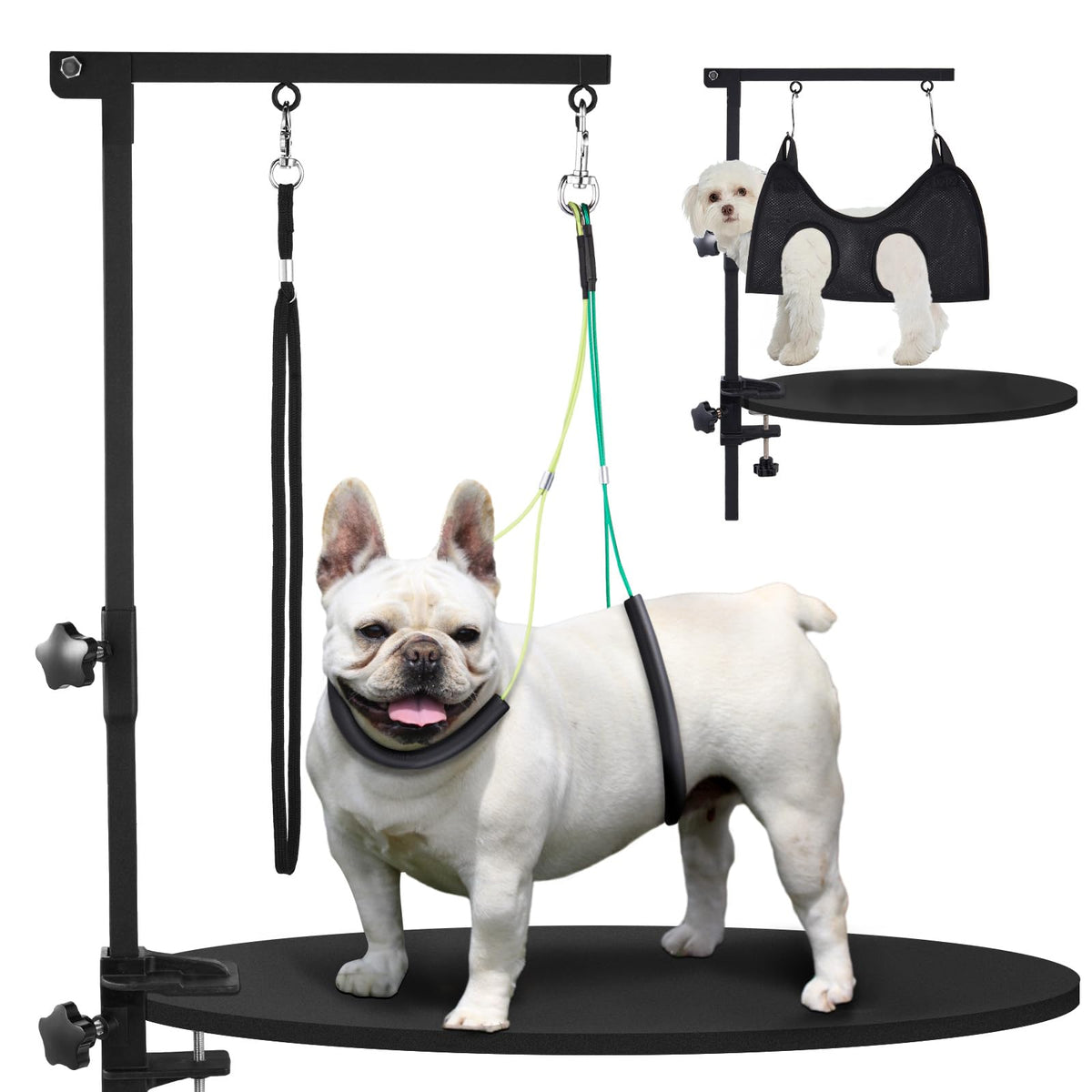 SUNMCCN dog grooming arm hammock supports small breeds during grooming sessions