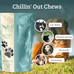 SUNMED calming chews dogs pack shot for convenient daily use.