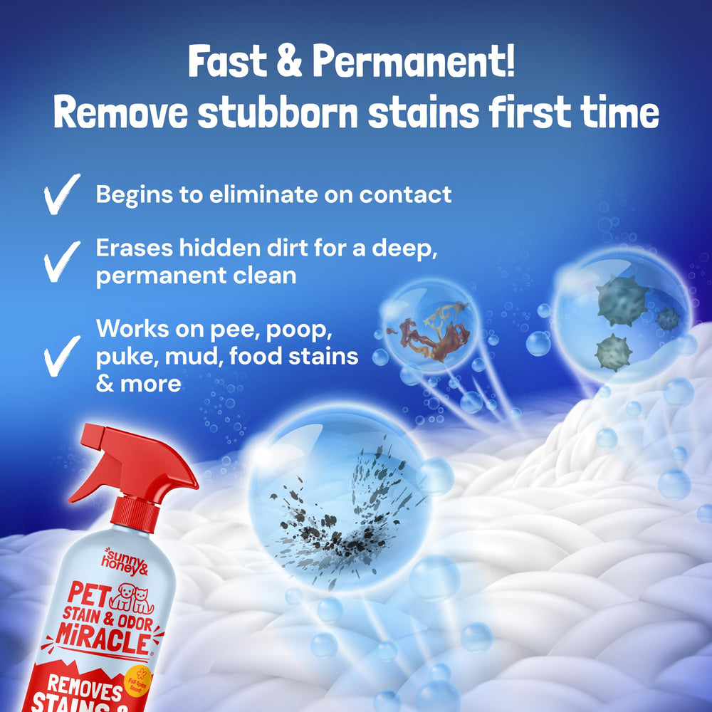 Sunny & Honey enzyme cleaner on upholstery with cinnamon aroma