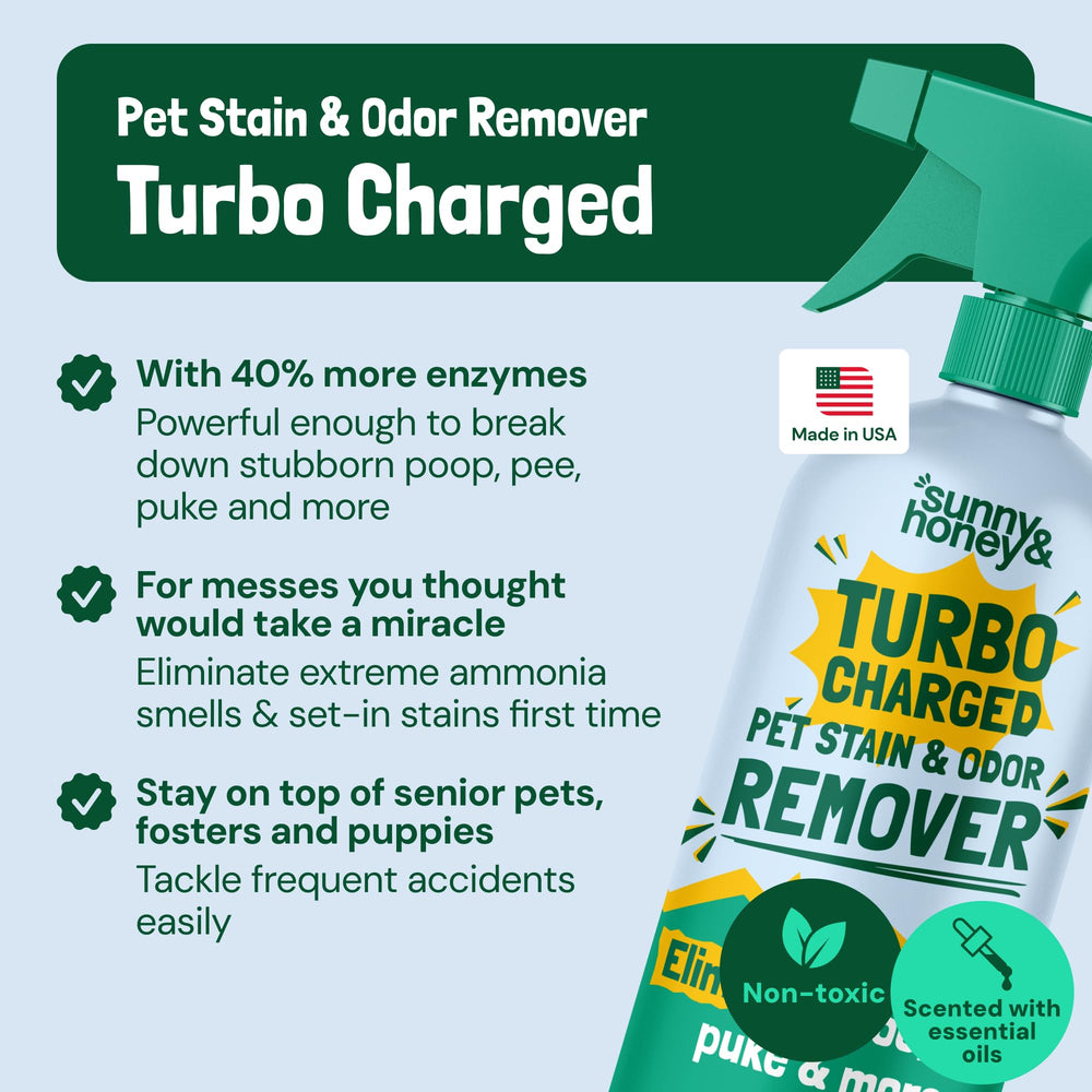 Sunny & Honey Turbo Enzymes dog urine cleaner spray for upholstery freshness