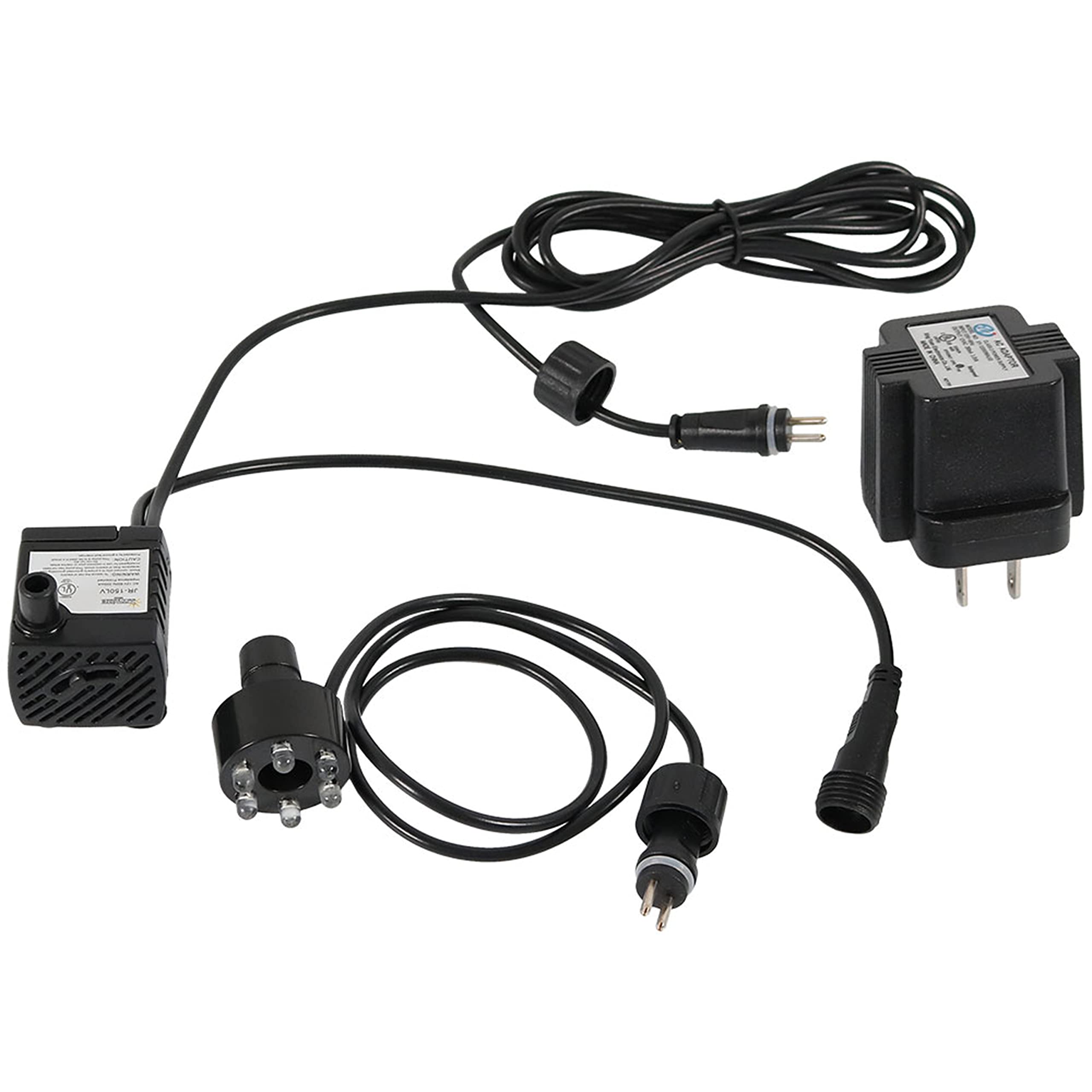 Sunnydaze submersible pump 40 GPH powers compact fountains with reliable flow.