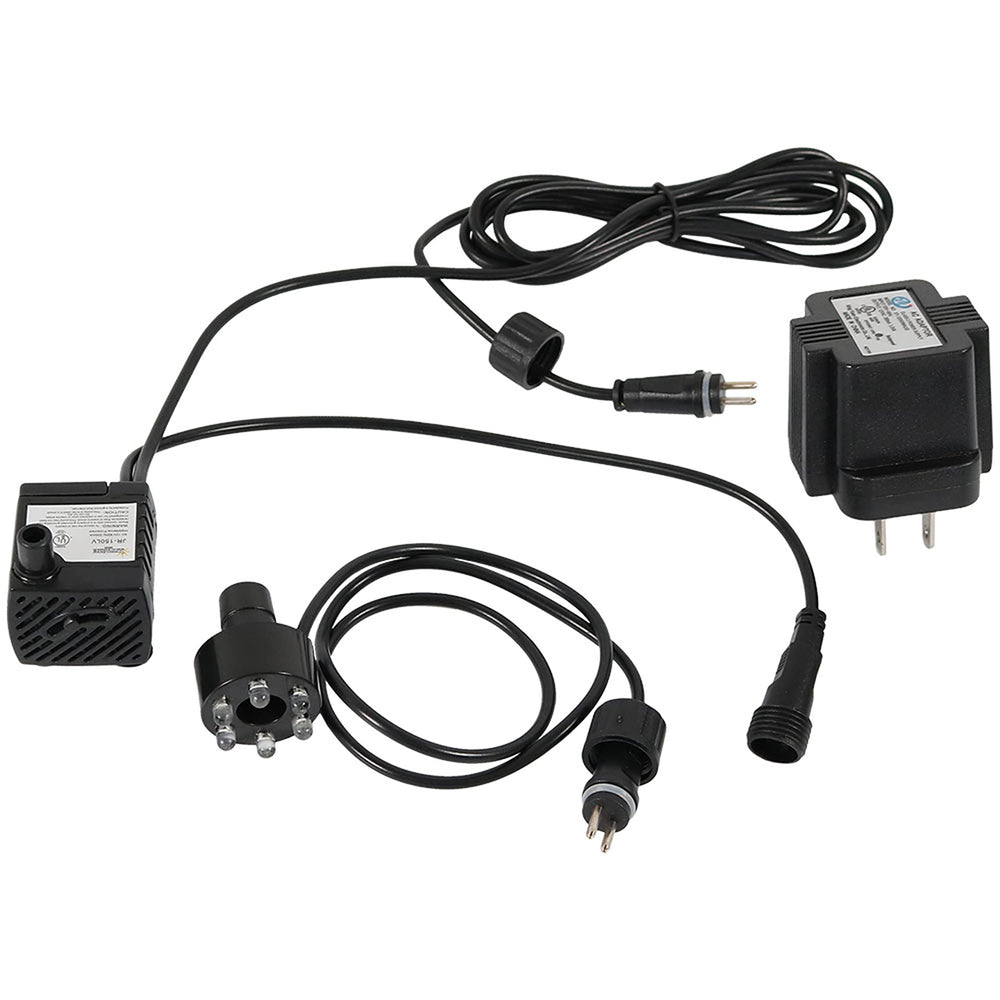 Sunnydaze submersible pump 40 GPH powers compact fountains with reliable flow.