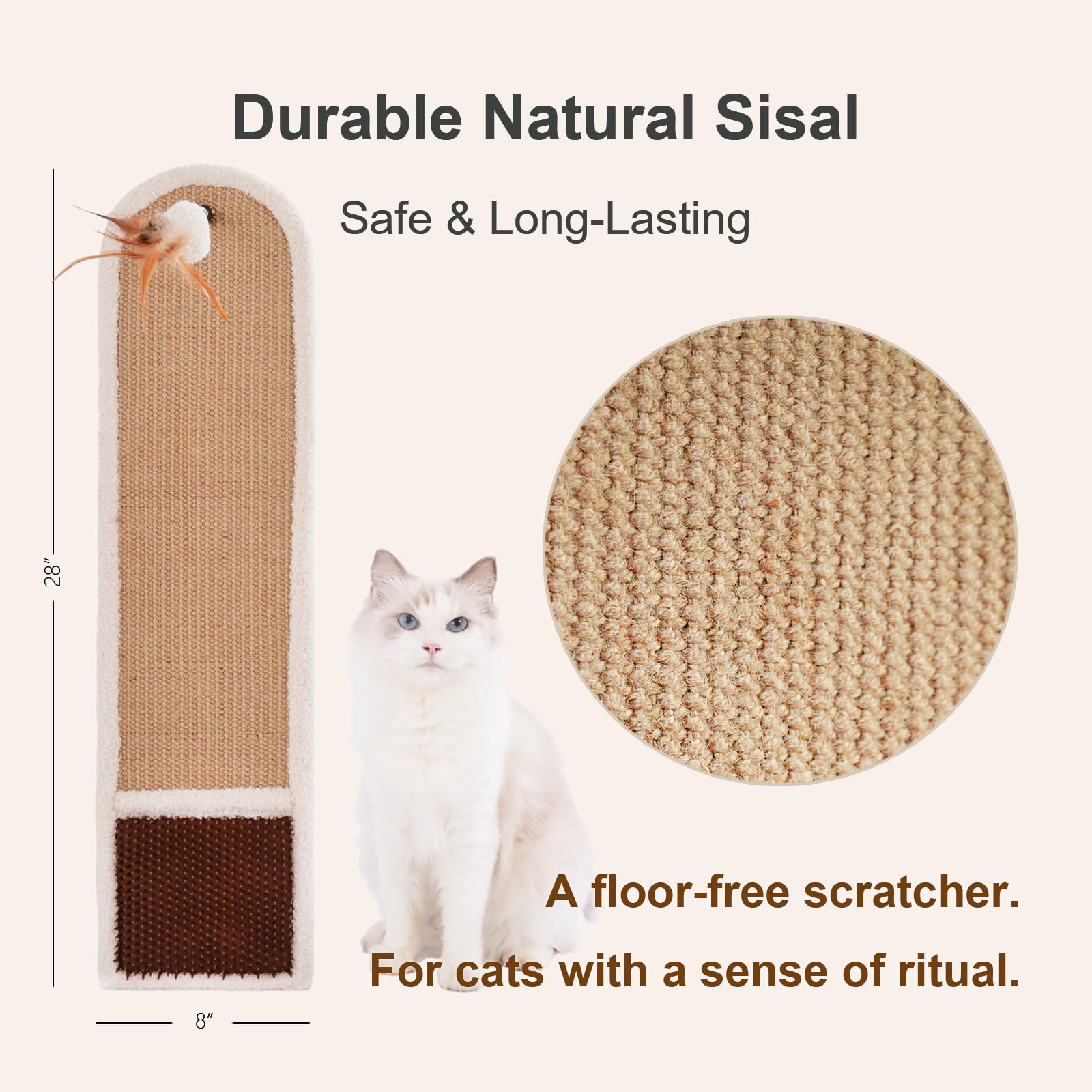 SUNRUI built-in self-grooming brush integrated with scratching surface
