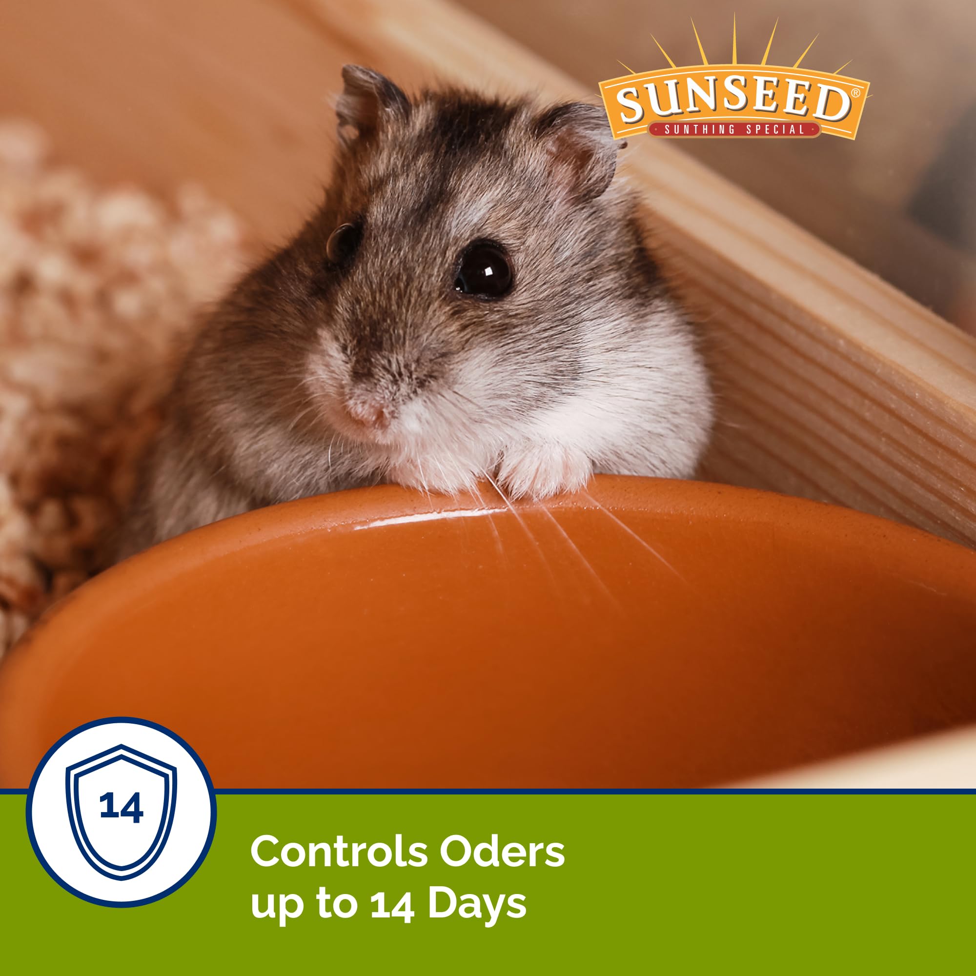 Sunseed Fresh World Bedding Grey 450cuin dust-free close-up emphasizes reduced airborne particles.