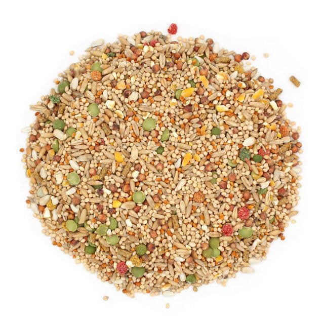 Nutrition label on Sunseed Vita Sunscript 5lb bag emphasizes vitamins and minerals.
