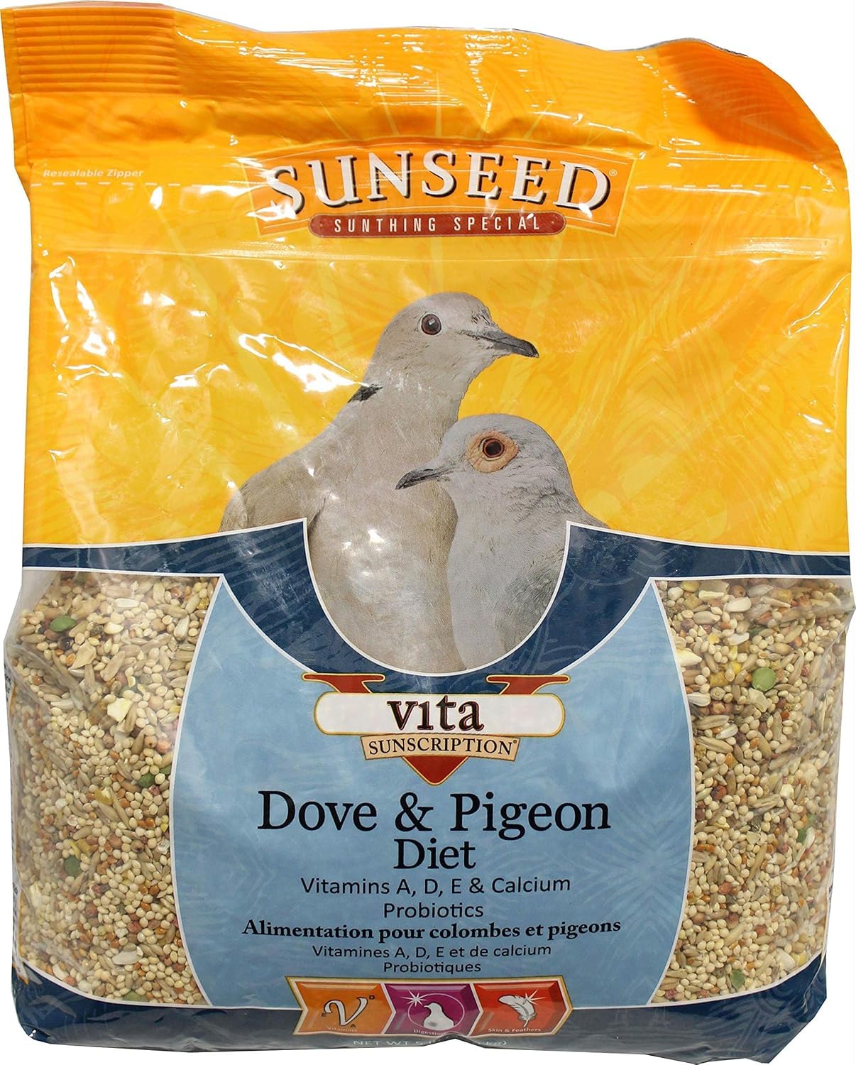 Sunseed Vita Sunscript Dove Pigeon 5lb packaging for easy home feeding.