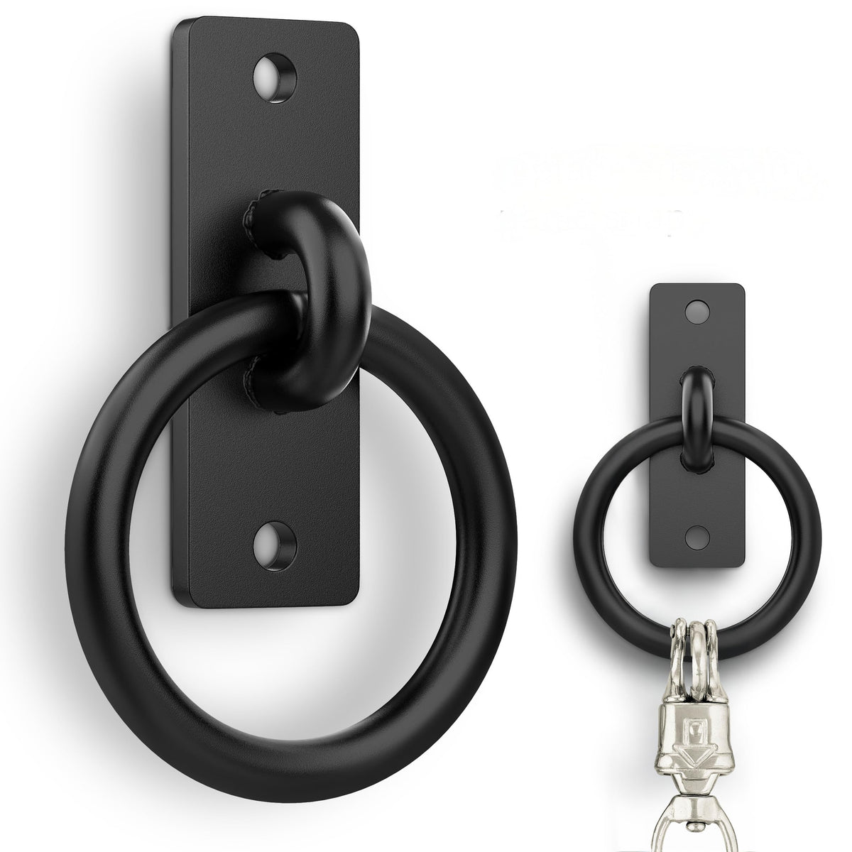 Sunset Valley Metalcraft horse tie ring close-up in solid steel for reliable tethering.
