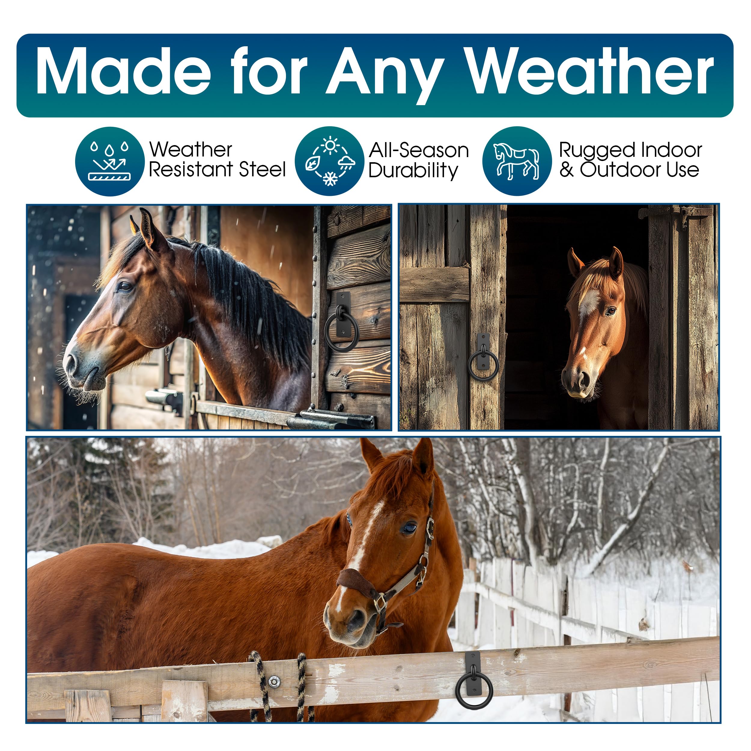 Sunset Valley Metalcraft made in USA ring designed for durable horse tethering.