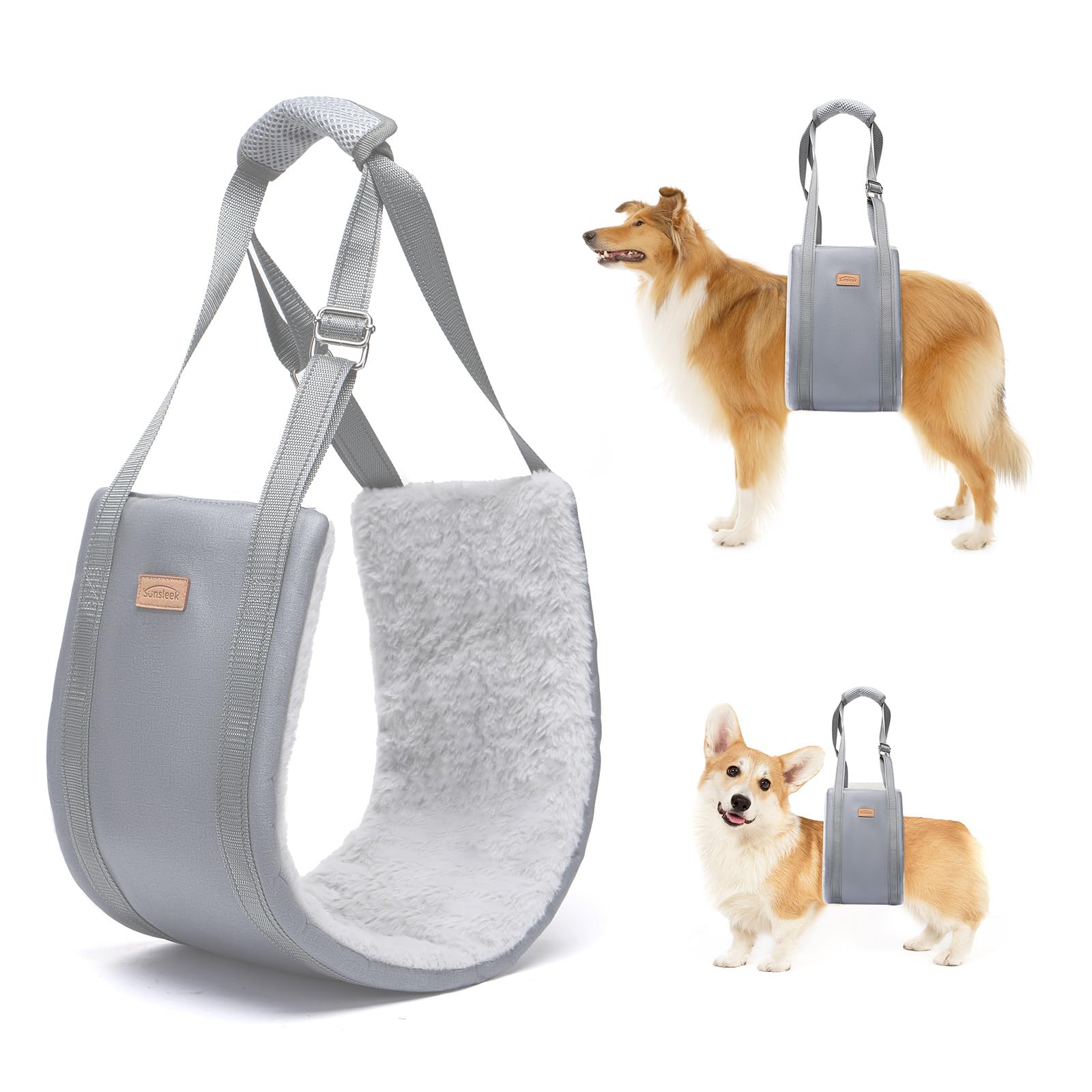 Sunsleek Dog Lift Harness front view demonstrates rear-leg support for large dogs