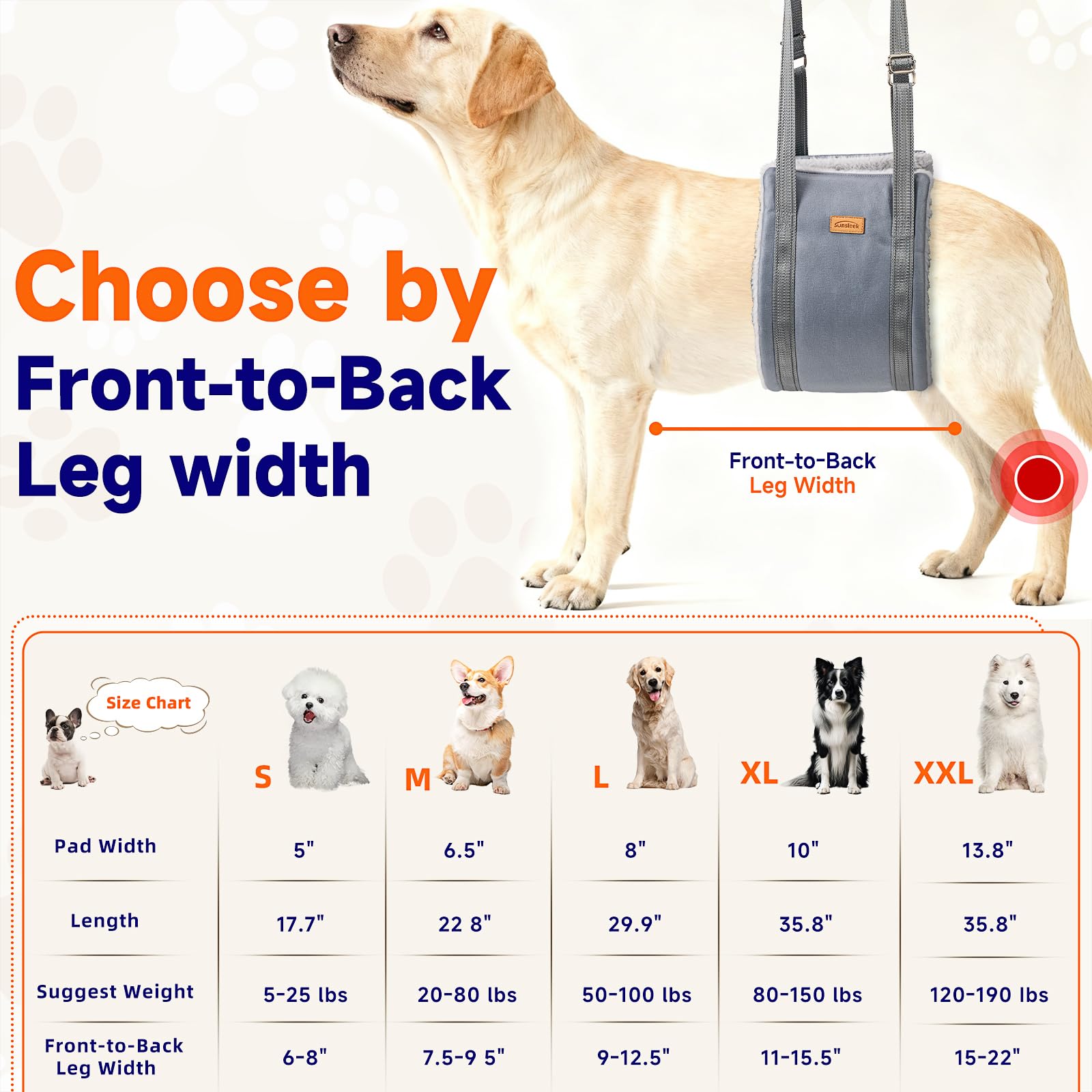 Sunsleek Dog Lift Harness handle lift enables easy assistance during daily activities