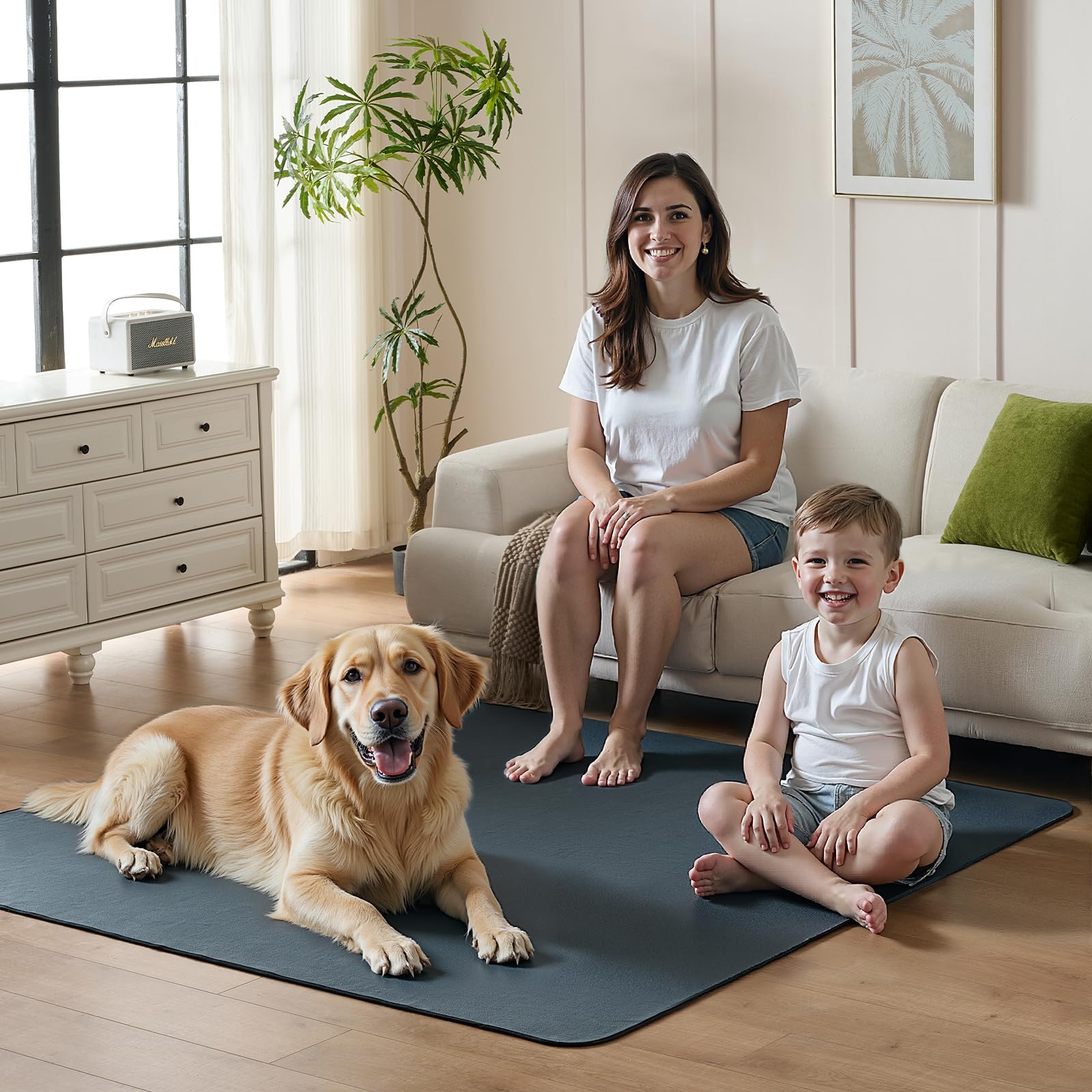 Sunsleek pee pad cross-section highlights absorbent layers for quick moisture control