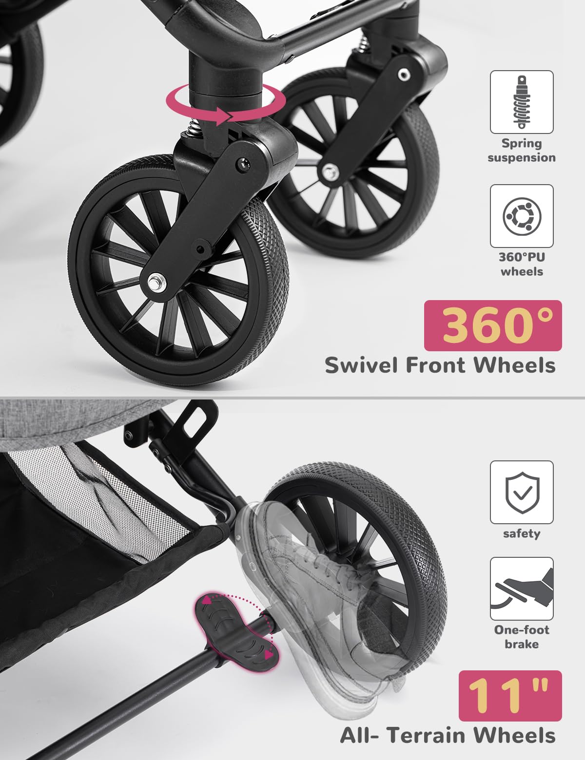 SUNTHX Breathable mesh of the stroller for ventilation