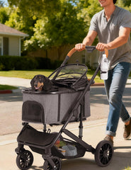SUNTHX Dog Stroller folded compact for easy storage