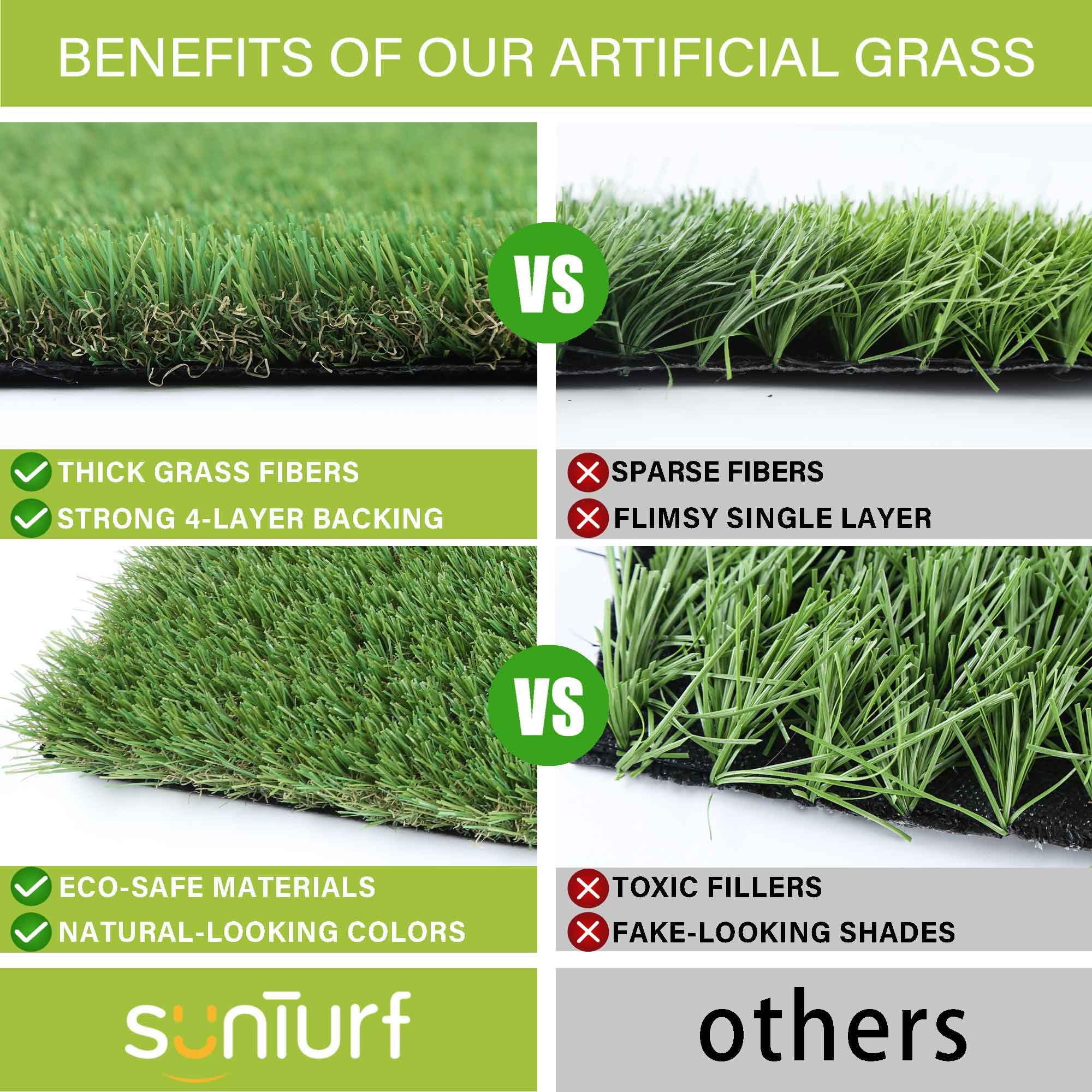 SUNTURF UV-resistant material resists sun and cold.