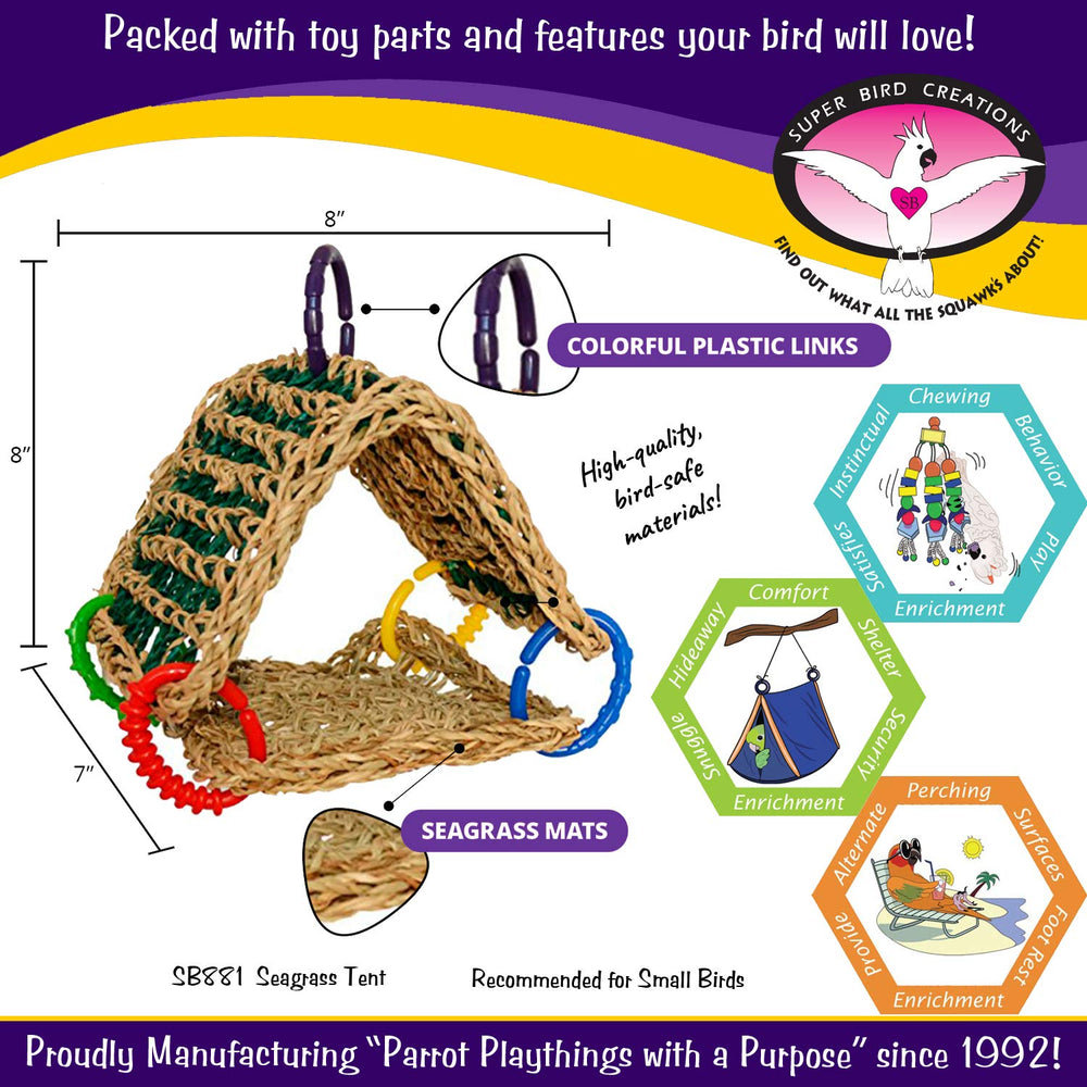 SB881 Seagrass Tent with colorful links encourages movement and exploration.