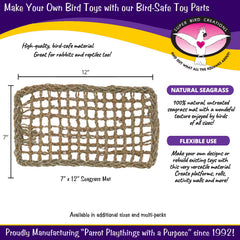 Seagrass Mat hanging toy by Super Bird Creations for climbing and play