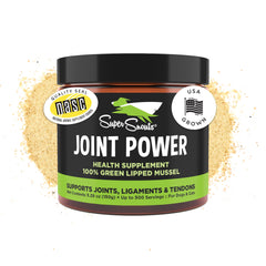 Super Snouts Joint Power bottle shows USA-made formula for pet joint support and daily mobility.