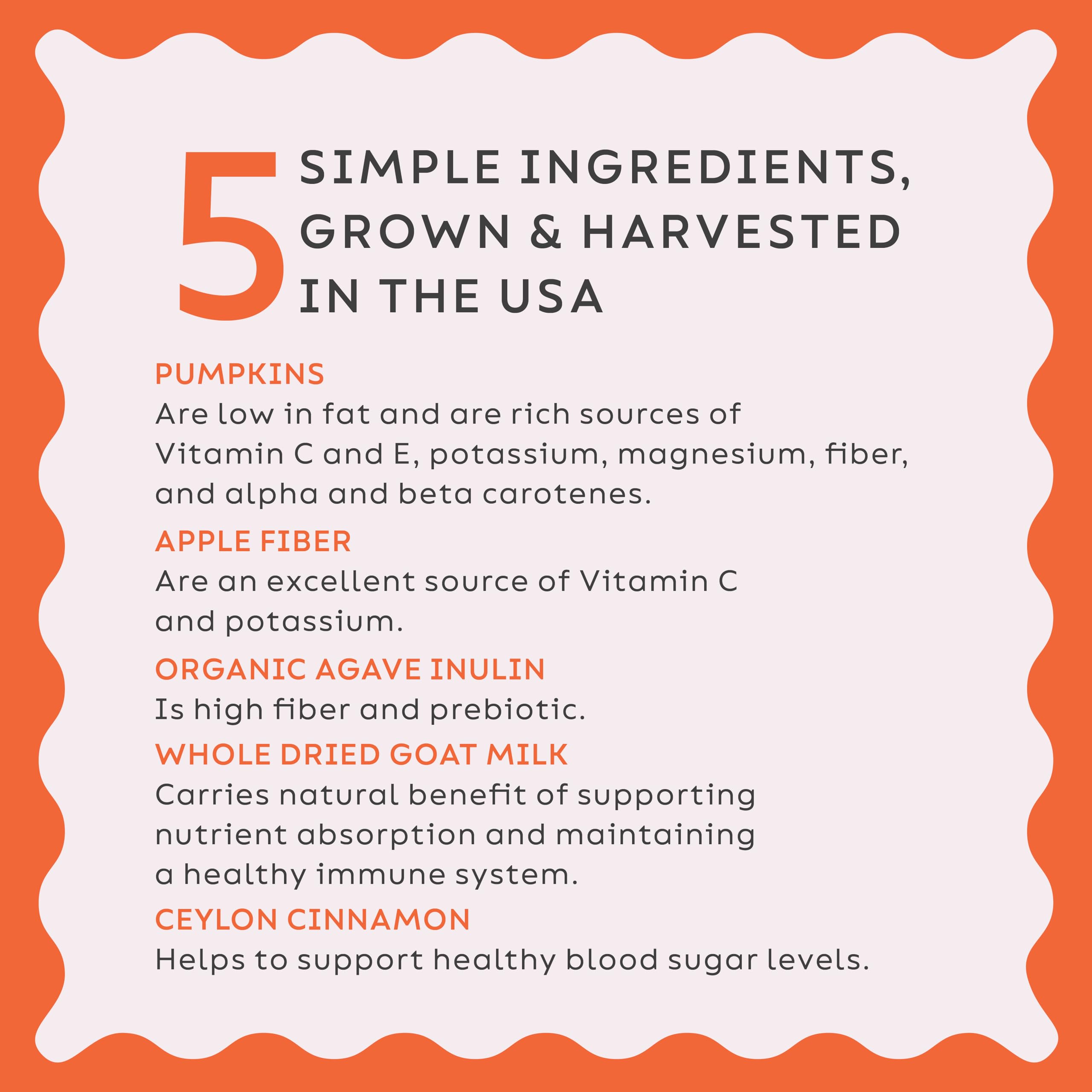 Goat milk base in Pumpkin Latte supports gentle digestion for pets.