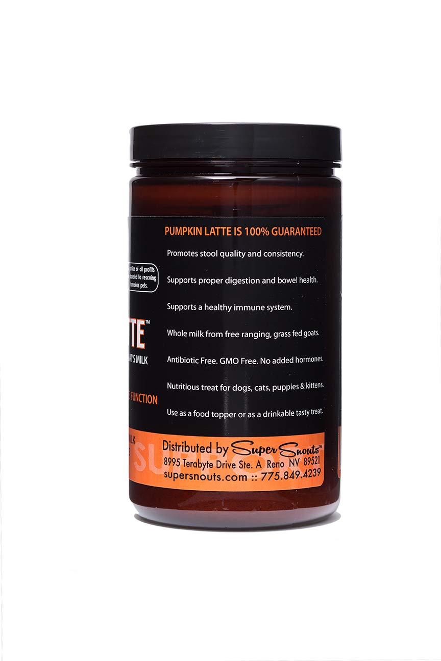 Super Snouts Pumpkin Latte usa-made label on jar, trusted origin.