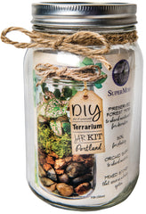 SuperMoss Portland Terrarium Jar Kit contents laid out for easy setup inspiration.