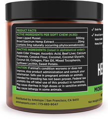 Super Snouts green-lipped mussels ingredient label highlighting natural, joint-supporting power